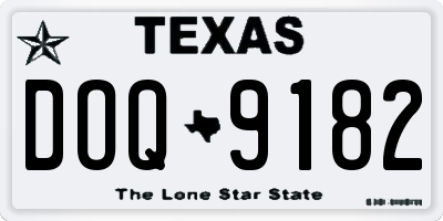 TX license plate DOQ9182