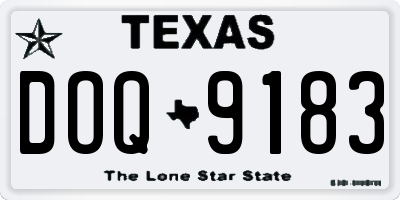 TX license plate DOQ9183