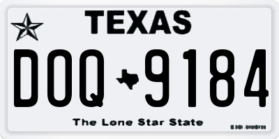 TX license plate DOQ9184
