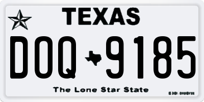 TX license plate DOQ9185