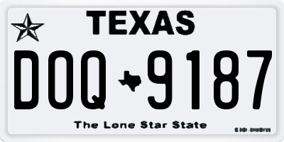 TX license plate DOQ9187