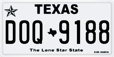 TX license plate DOQ9188