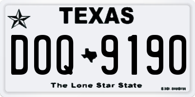 TX license plate DOQ9190