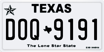 TX license plate DOQ9191