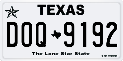 TX license plate DOQ9192