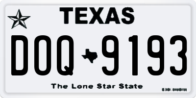 TX license plate DOQ9193