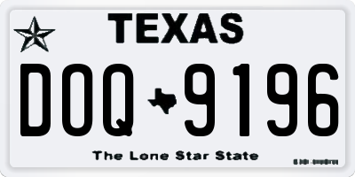 TX license plate DOQ9196