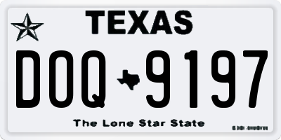 TX license plate DOQ9197