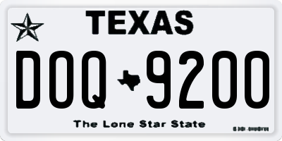 TX license plate DOQ9200