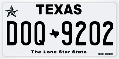 TX license plate DOQ9202