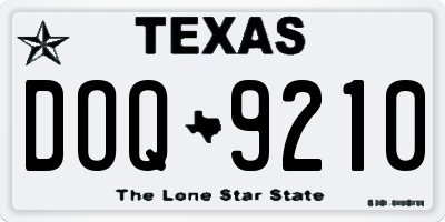 TX license plate DOQ9210