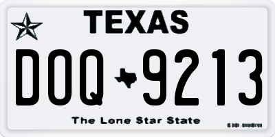 TX license plate DOQ9213