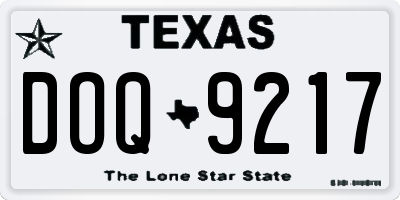 TX license plate DOQ9217