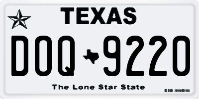 TX license plate DOQ9220