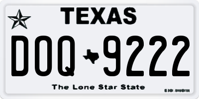 TX license plate DOQ9222