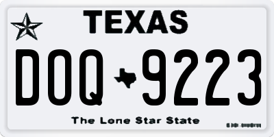 TX license plate DOQ9223