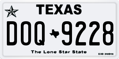 TX license plate DOQ9228
