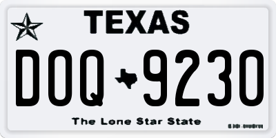 TX license plate DOQ9230