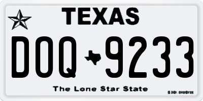 TX license plate DOQ9233