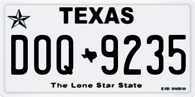 TX license plate DOQ9235
