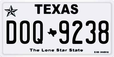 TX license plate DOQ9238