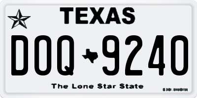 TX license plate DOQ9240