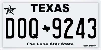 TX license plate DOQ9243