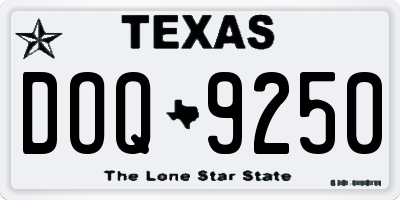 TX license plate DOQ9250