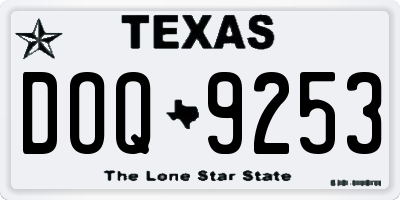 TX license plate DOQ9253
