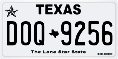 TX license plate DOQ9256