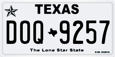 TX license plate DOQ9257
