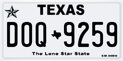 TX license plate DOQ9259