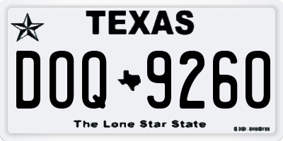 TX license plate DOQ9260