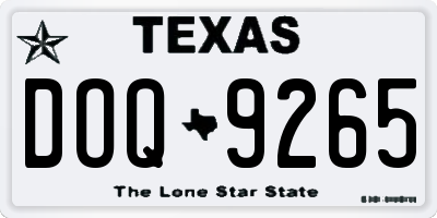 TX license plate DOQ9265