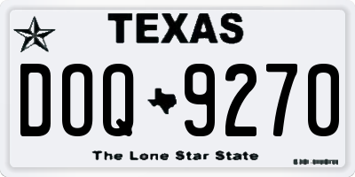 TX license plate DOQ9270