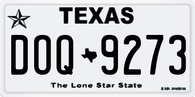 TX license plate DOQ9273