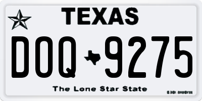 TX license plate DOQ9275