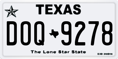 TX license plate DOQ9278