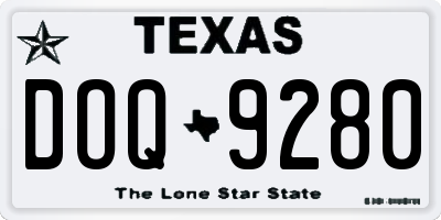 TX license plate DOQ9280