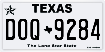 TX license plate DOQ9284