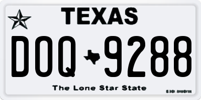 TX license plate DOQ9288
