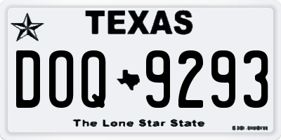 TX license plate DOQ9293