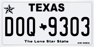 TX license plate DOQ9303