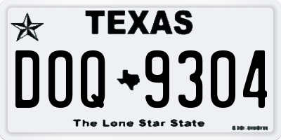 TX license plate DOQ9304