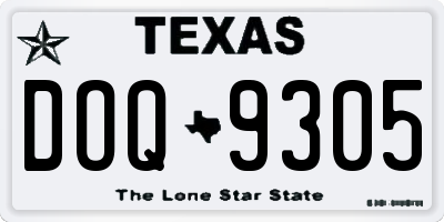 TX license plate DOQ9305