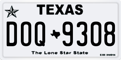 TX license plate DOQ9308