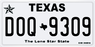 TX license plate DOQ9309
