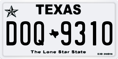 TX license plate DOQ9310