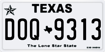 TX license plate DOQ9313