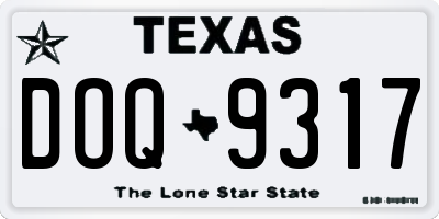 TX license plate DOQ9317